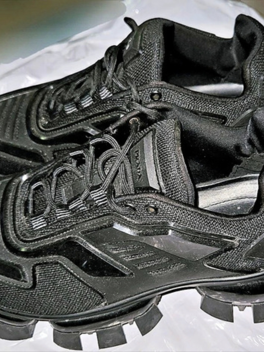 Prada Cloudbust Thunder Knit Sneakers Black